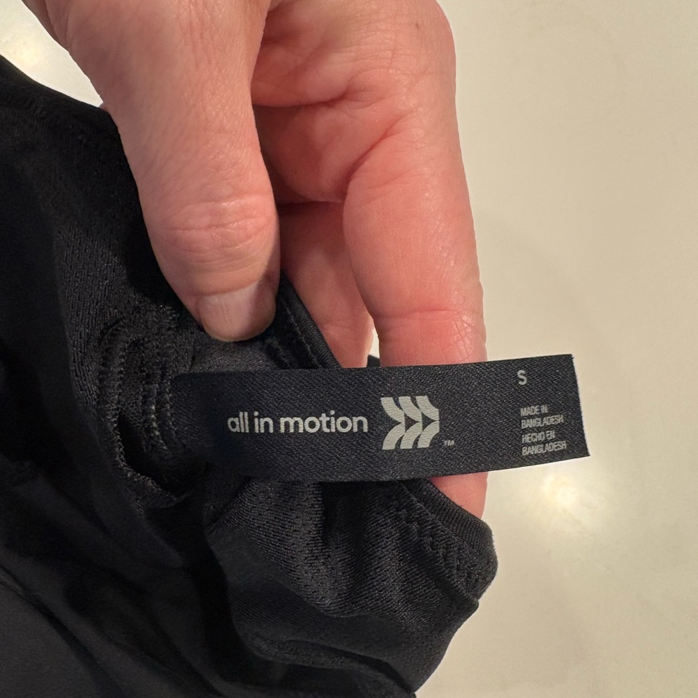 All In Motion Black Longline Sports Bra Size Small High Neck Athletic - Picture 3 of 4